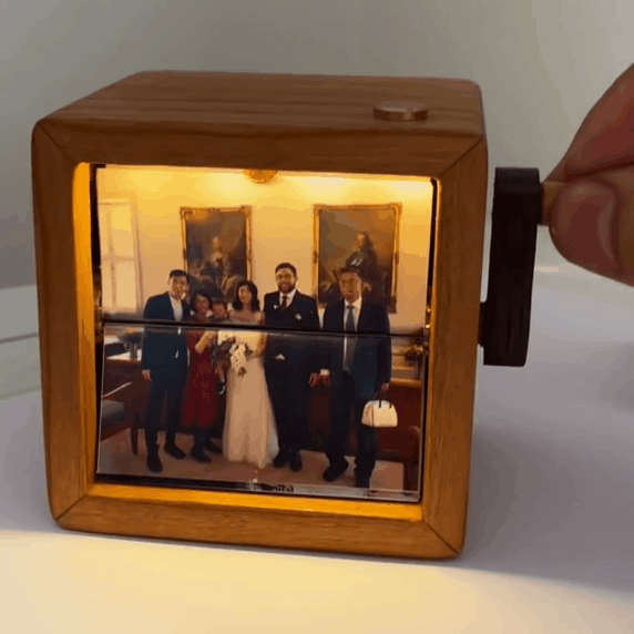Porta-Retrato Flipbook Personalizado com Luz – Álbum Mecânico de Manivela para Presentes Incríveis de Dia das Mães