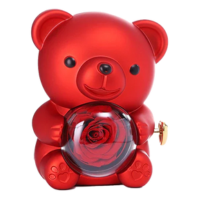 Urso Rotativo com Colar Dois Corações